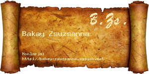Bakay Zsuzsanna névjegykártya